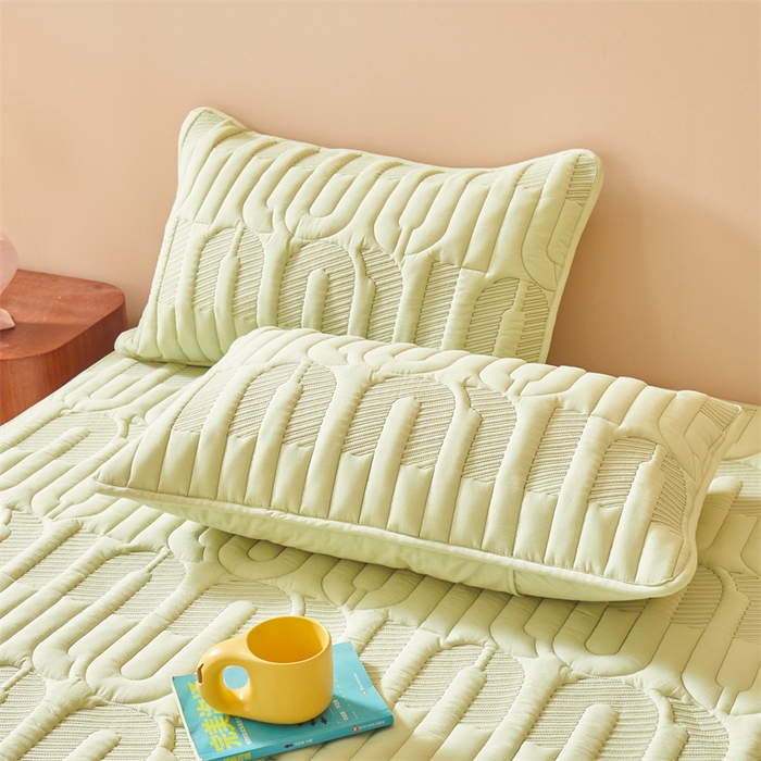 91家纺网 家纺一手货源 找家纺 3C 2024新款miumiu全棉水洗棉床笠 青果绿