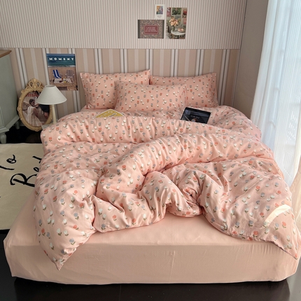 91家纺网 家纺一手货源 找家纺 （总）卧趣2024新款A类全棉有氧双层纱四件套