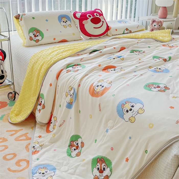 91家纺网 家纺一手货源 找家纺 2024新款A类针织棉凉豆豆夏被夏凉被空调被-迪士尼系列 奇奇蒂蒂