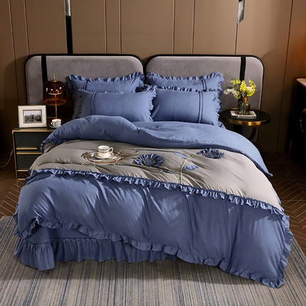 91家纺网 家纺一手货源 找家纺 （总）兴美佳家纺 2024新款水洗棉床盖手工盘花四件套-盛世年华