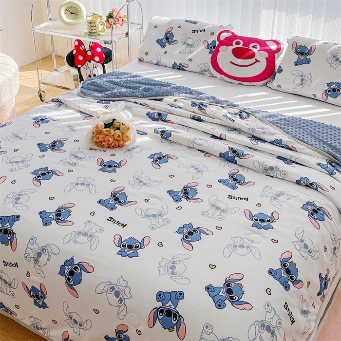 91家纺网 家纺一手货源 找家纺 2024新款A类针织棉凉豆豆夏被夏凉被空调被-迪士尼系列 史迪仔