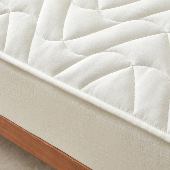 91家纺网 家纺一手货源 找家纺 3C 2024新款全棉双层纱大豆床笠 月白