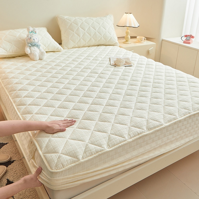 91家纺网 家纺一手货源 找家纺 （总）多谷家纺 2024新款针织提花大豆夹棉床笠