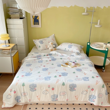 91家纺网 家纺一手货源 找家纺 （总） 暖生活 2025新款牛奶针织棉大豆夏被（长期款）