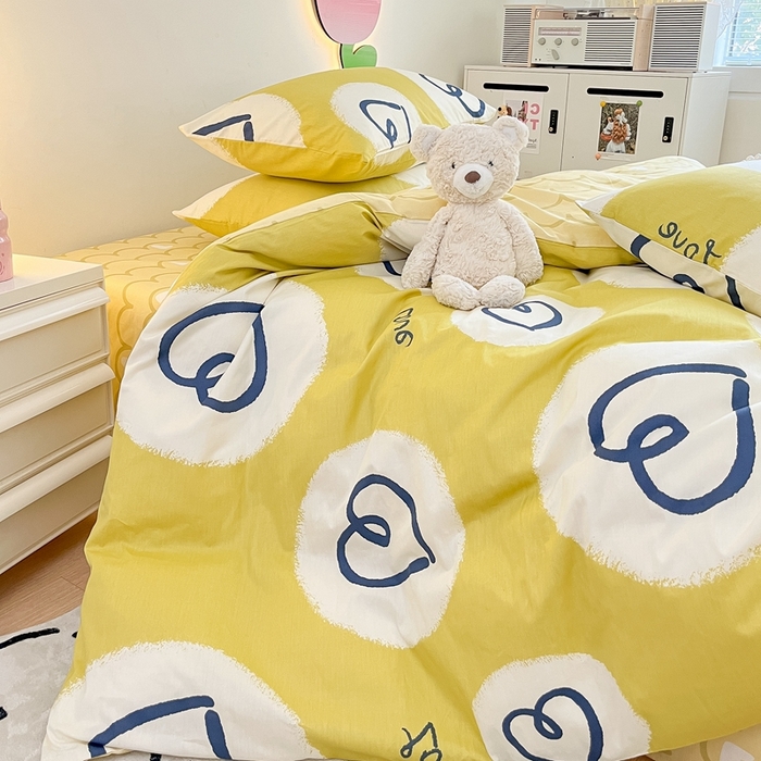 91家纺网 家纺一手货源 找家纺 川悦生活 2024爆款13372全棉卡通小清新四件套三件套 哒哒