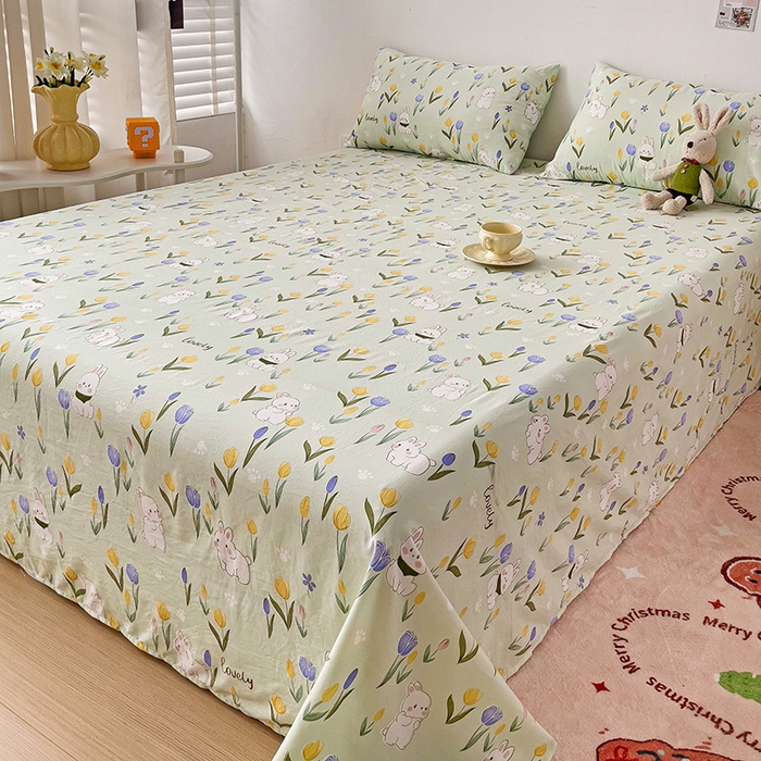 91家纺网 家纺一手货源 找家纺 纽缦家纺 2024水洗双层纱床单 夹心果冻