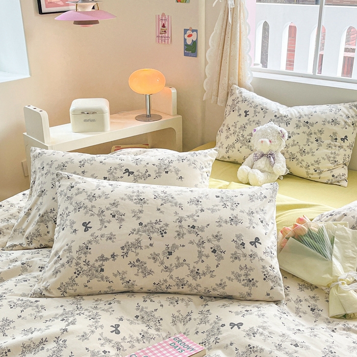 91家纺网 家纺一手货源 找家纺 川悦生活 2024爆款13372全棉卡通小清新四件套三件套 巴黎少女