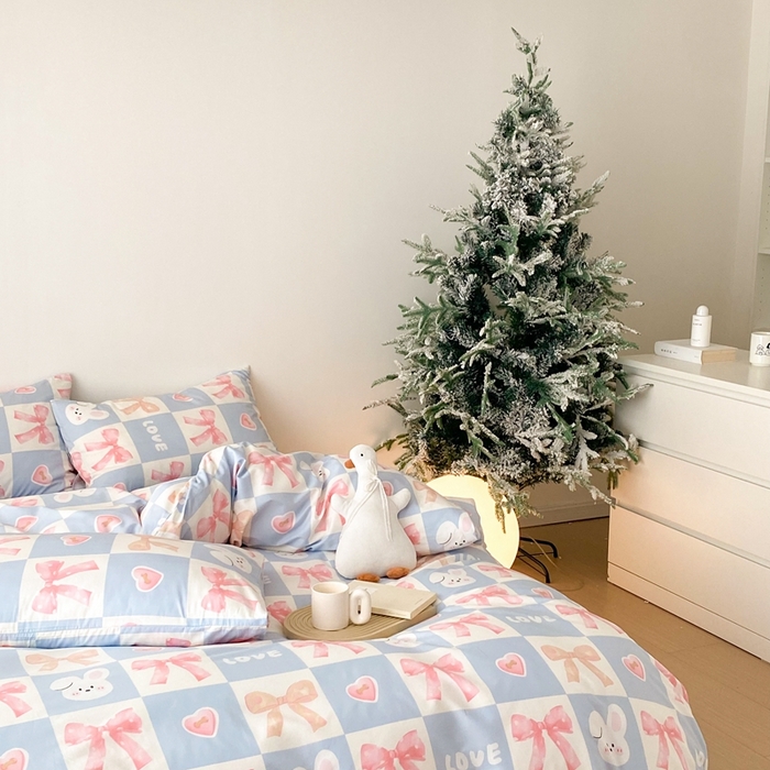 91家纺网 家纺一手货源 找家纺 川悦生活 2024爆款13372全棉卡通小清新四件套三件套 弗德列