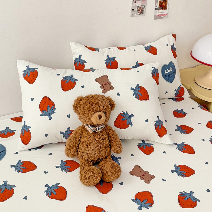 91家纺网 家纺一手货源 找家纺 纽缦家纺 2024水洗双层纱床单 莓天开心