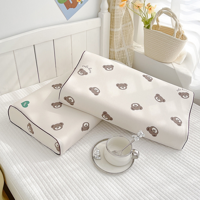 91家纺网 家纺一手货源 找家纺 良佐生活2024新款60s儿童乳胶枕套 小熊宝贝