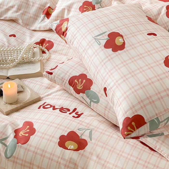 91家纺网 家纺一手货源 找家纺 川悦生活 2024爆款13372全棉卡通小清新四件套三件套 芭莉娜