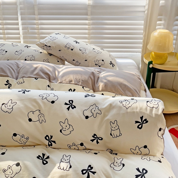 91家纺网 家纺一手货源 找家纺 纽缦家纺 2024水洗双层纱被套 心动兔兔