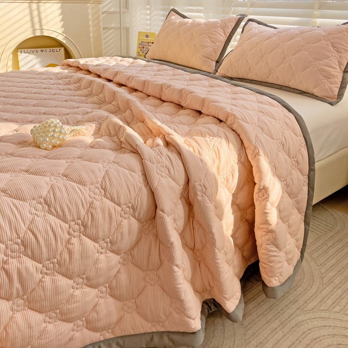 91家纺网 家纺一手货源 找家纺 纽缦家纺 2024纯色云朵棉加棉加厚床盖（床单） 小粉条