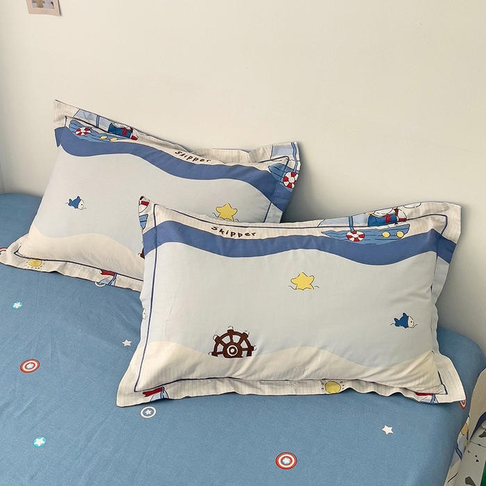 91家纺网 家纺一手货源 找家纺 云锦家居 2024新款13070纯棉印花吊边款一字绣四件套 星夜号