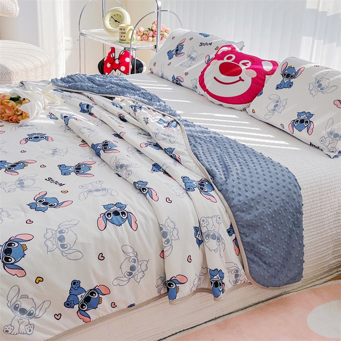 91家纺网 家纺一手货源 找家纺 2024新款A类针织棉凉豆豆夏被夏凉被空调被-迪士尼系列 史迪仔