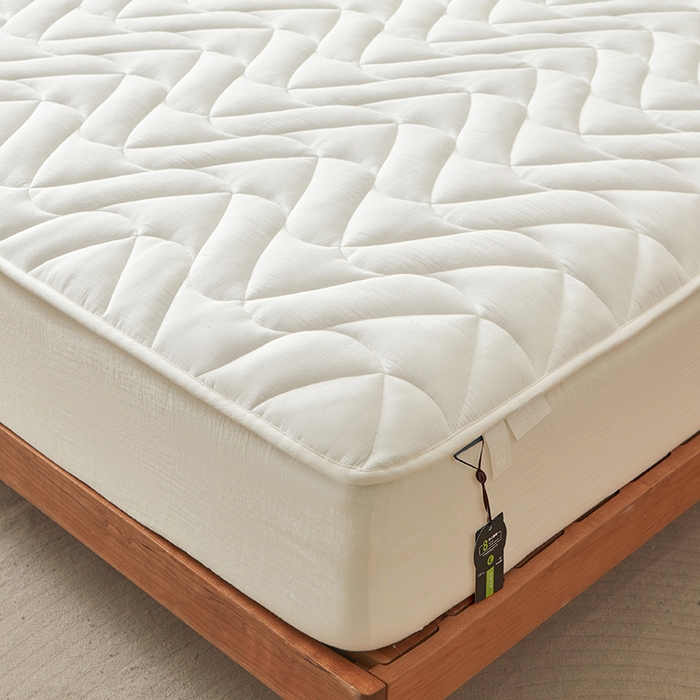 91家纺网 家纺一手货源 找家纺 3C 2024新款全棉双层纱大豆床笠 月白