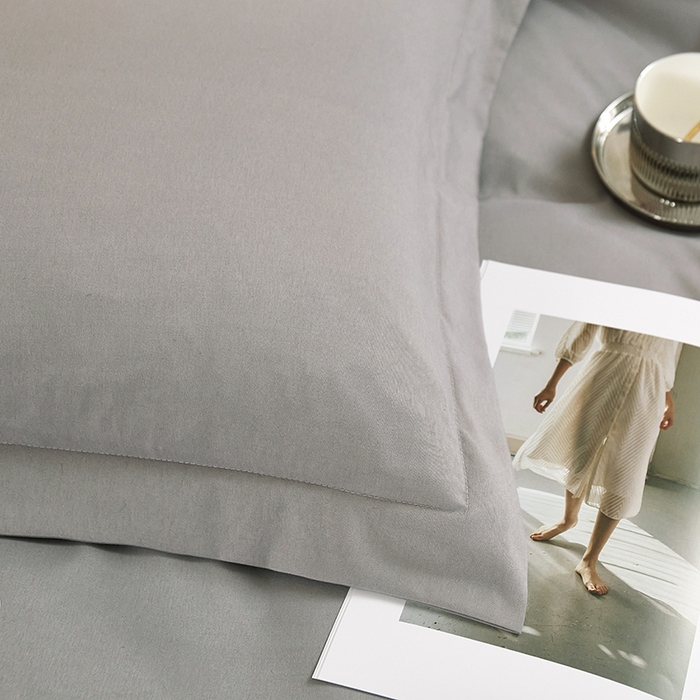 91家纺网 家纺一手货源 找家纺 丝涟家居 2025新款纯色亲肤棉磨毛四件套 都市灰