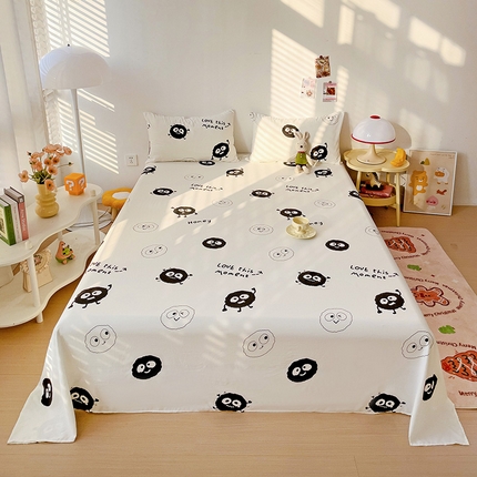 纽缦家纺 2024水洗双层纱床单 小黑球