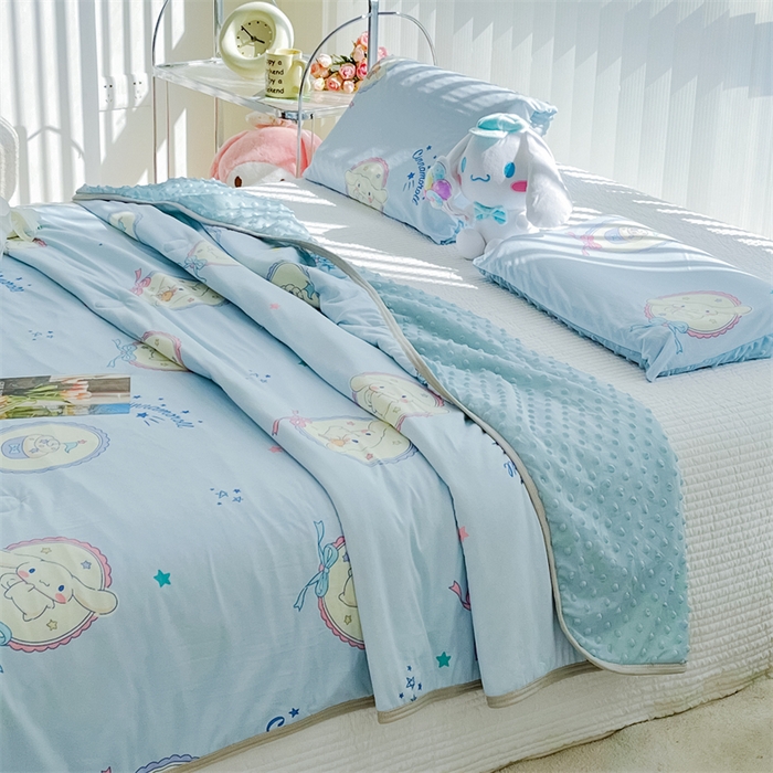 91家纺网 家纺一手货源 找家纺 米米儿家纺 2024新款A类针织棉凉豆豆夏被夏凉被空调被-三丽鸥系列 镜子-玉桂狗