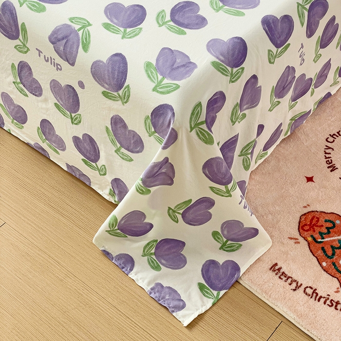 91家纺网 家纺一手货源 找家纺 纽缦家纺 2024水洗双层纱床单 南岛小镇