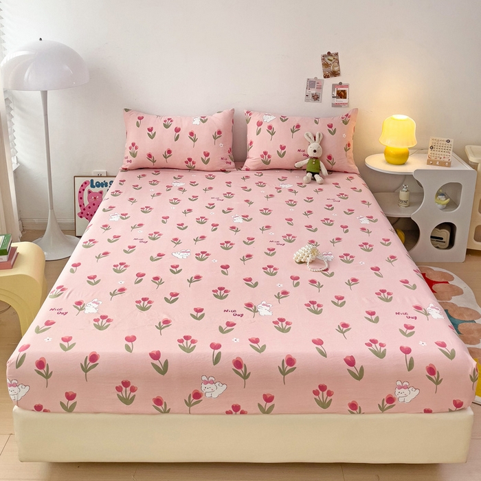 91家纺网 家纺一手货源 找家纺 纽缦家纺 2024水洗双层纱单床笠 甜茶日记