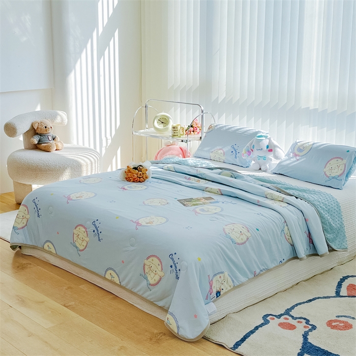 91家纺网 家纺一手货源 找家纺 米米儿家纺 2024新款A类针织棉凉豆豆夏被夏凉被空调被-三丽鸥系列 镜子-玉桂狗