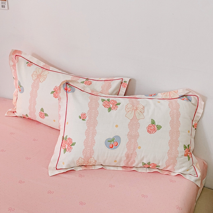 91家纺网 家纺一手货源 找家纺 云锦家居 2024新款13070纯棉印花吊边款一字绣四件套 玫瑰河畔