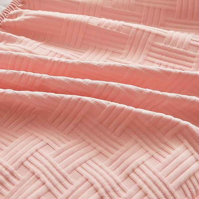 91家纺网 家纺一手货源 找家纺 多谷家纺 2024新款针织提花大豆夹棉床笠 可可粉