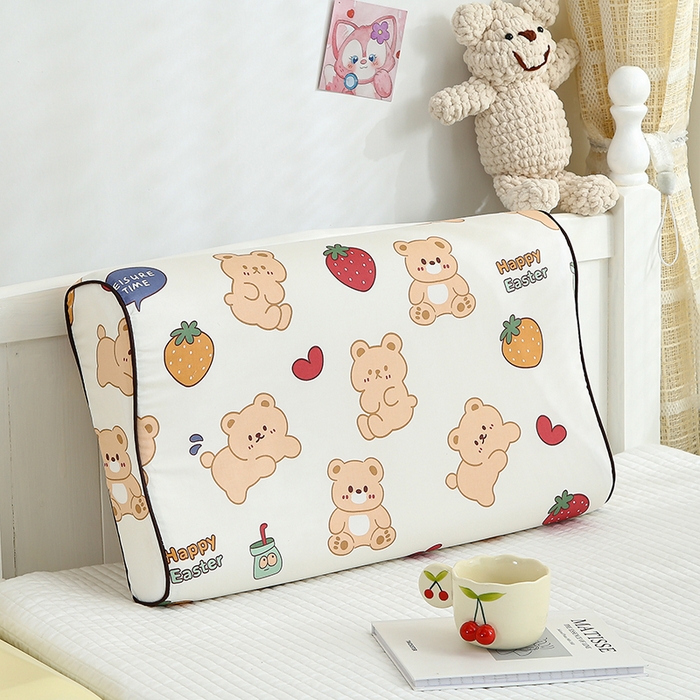 91家纺网 家纺一手货源 找家纺 良佐生活2024新款60s儿童乳胶枕套 草莓熊