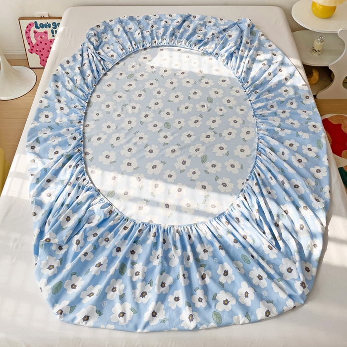 91家纺网 家纺一手货源 找家纺 纽缦家纺 2024水洗双层纱单床笠 旧岛望海