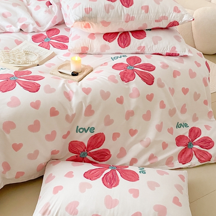 91家纺网 家纺一手货源 找家纺 川悦生活 2024爆款13372全棉卡通小清新四件套三件套 蒂安娜