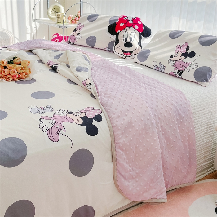 91家纺网 家纺一手货源 找家纺 2024新款A类针织棉凉豆豆夏被夏凉被空调被-迪士尼系列 米妮