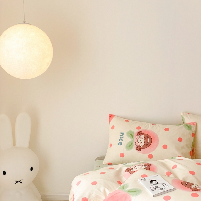 91家纺网 家纺一手货源 找家纺 川悦生活 2024爆款13372全棉卡通小清新四件套三件套 啵啵女孩