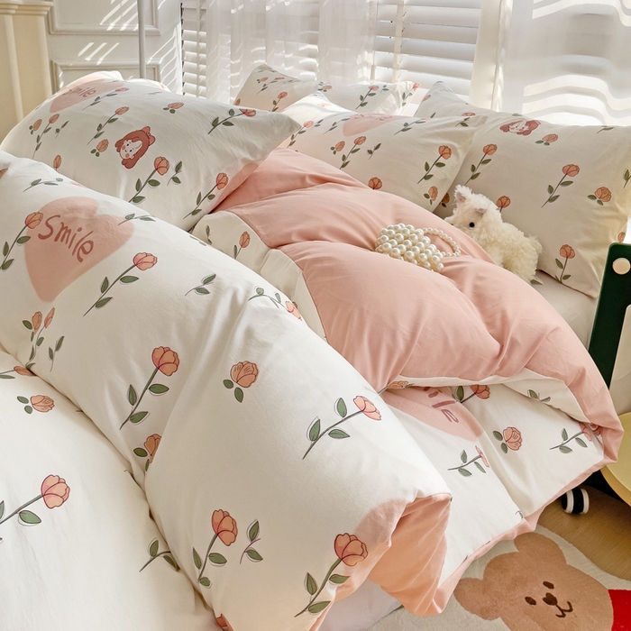 91家纺网 家纺一手货源 找家纺 纽缦家纺 2024水洗双层纱被套 日记小姐