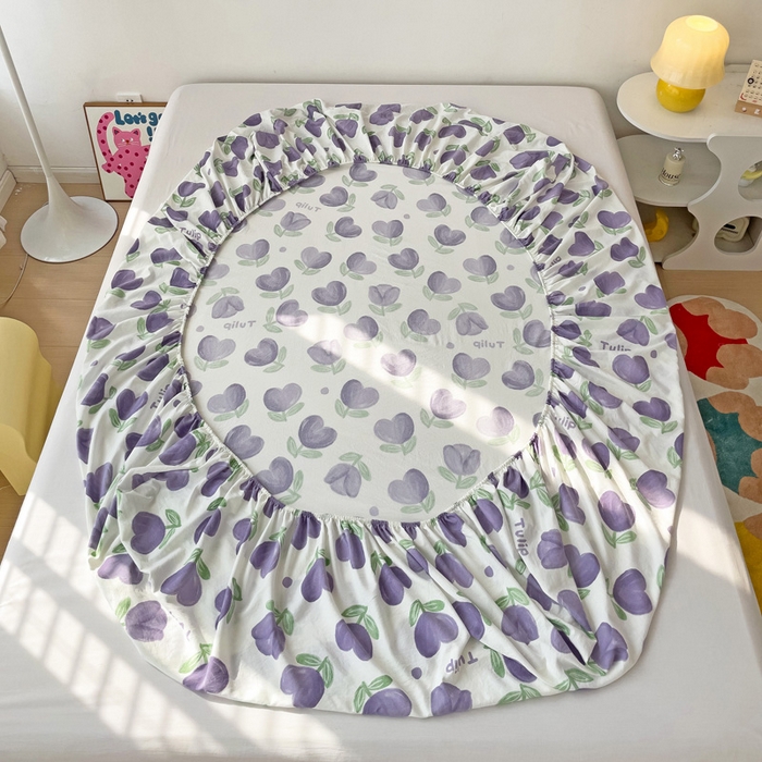 91家纺网 家纺一手货源 找家纺 纽缦家纺 2024水洗双层纱单床笠 南岛小镇