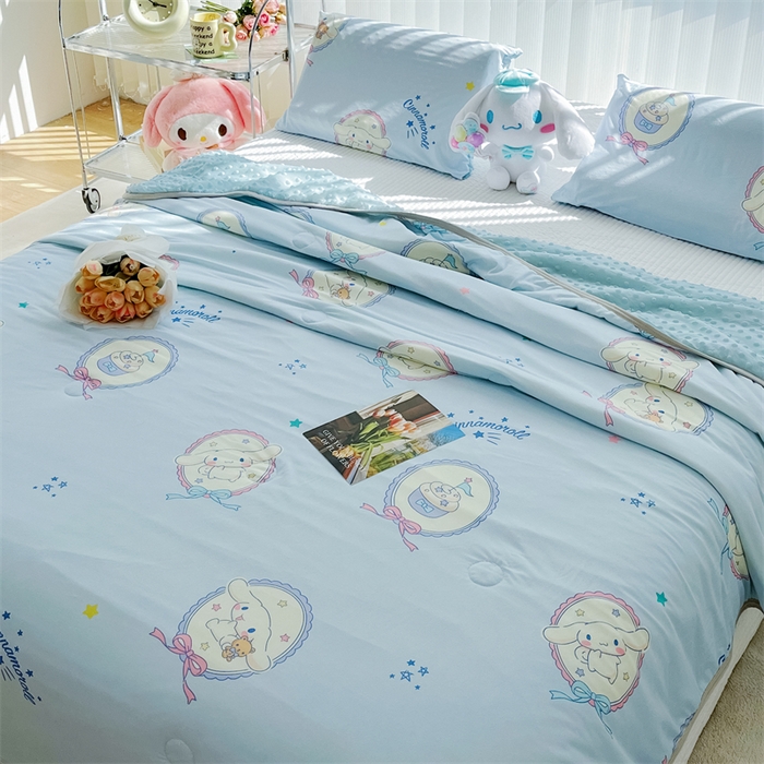 91家纺网 家纺一手货源 找家纺 米米儿家纺 2024新款A类针织棉凉豆豆夏被夏凉被空调被-三丽鸥系列 镜子-玉桂狗