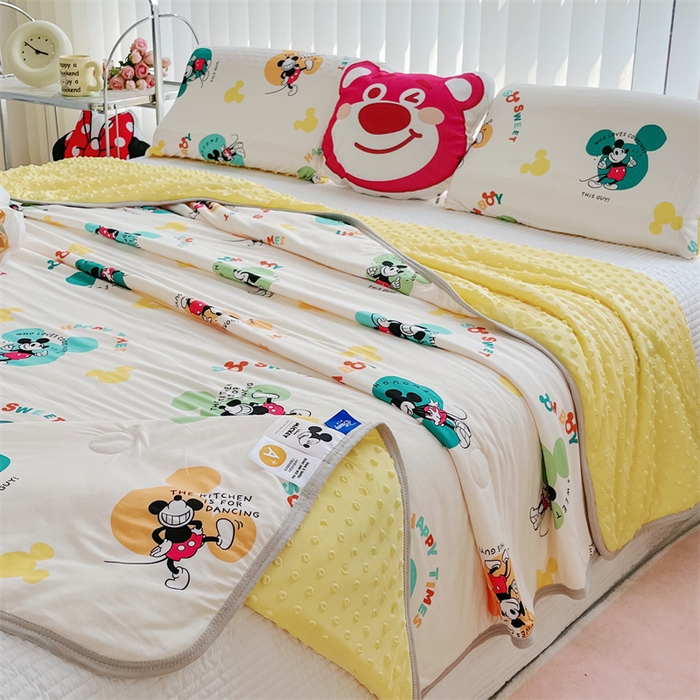 91家纺网 家纺一手货源 找家纺 2024新款A类针织棉凉豆豆夏被夏凉被空调被-迪士尼系列 米奇