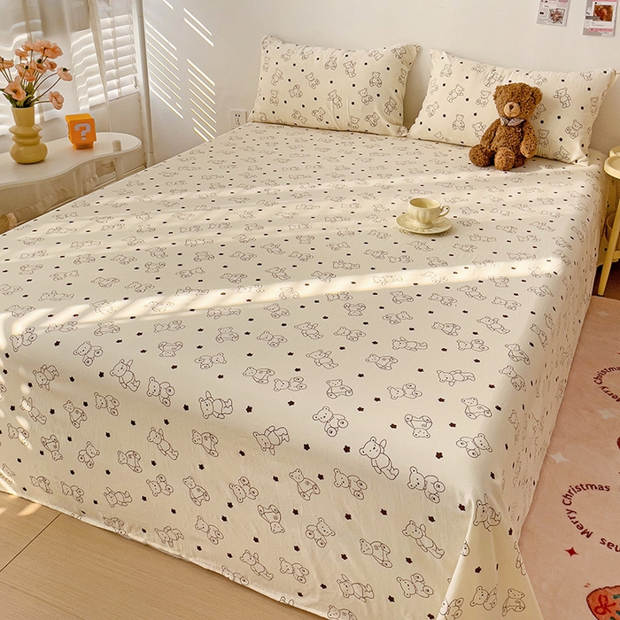 91家纺网 家纺一手货源 找家纺 纽缦家纺 2024水洗双层纱床单 小熊院长