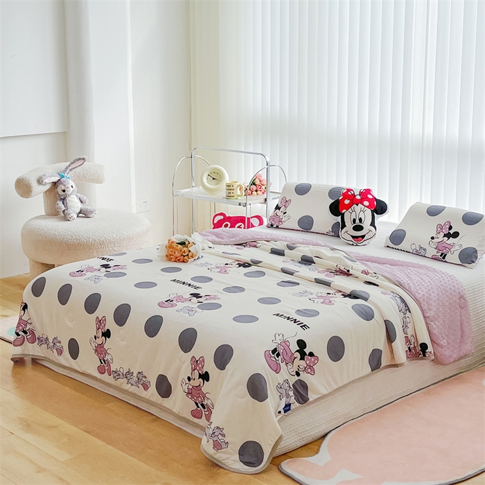 91家纺网 家纺一手货源 找家纺 2024新款A类针织棉凉豆豆夏被夏凉被空调被-迪士尼系列 米妮