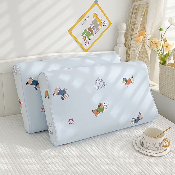 91家纺网 家纺一手货源 找家纺 良佐生活2024新款60s儿童乳胶枕套 富贵狗