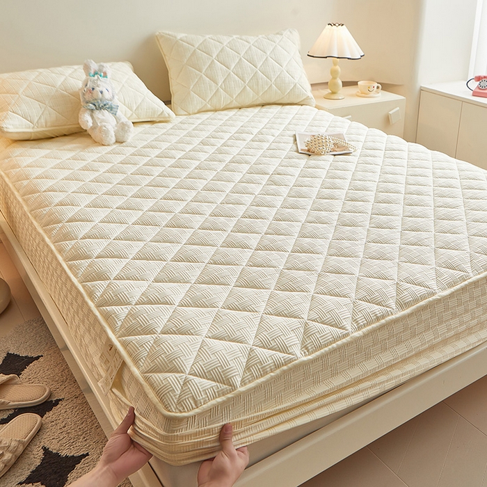 91家纺网 家纺一手货源 找家纺 （总）多谷家纺 2024新款针织提花大豆夹棉床笠