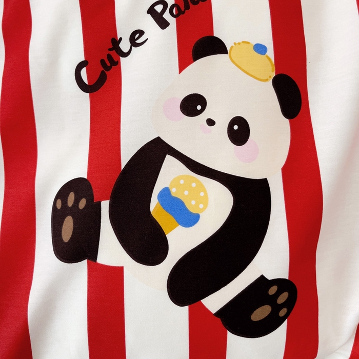 91家纺网 家纺一手货源 找家纺 云锦家居 2024新款13070纯棉印花吊边款一字绣四件套 熊猫家族