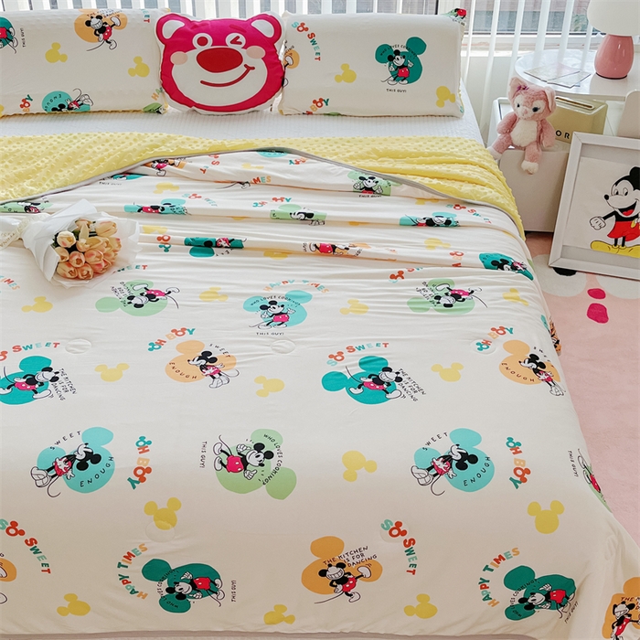 91家纺网 家纺一手货源 找家纺 2024新款A类针织棉凉豆豆夏被夏凉被空调被-迪士尼系列 米奇