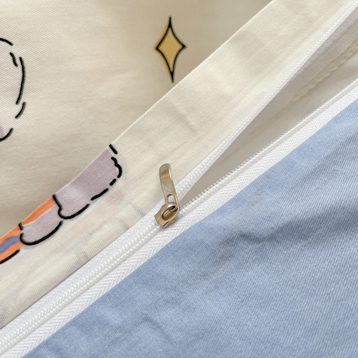 91家纺网 家纺一手货源 找家纺 川悦生活 2024爆款13372全棉卡通小清新四件套三件套 法式小狗