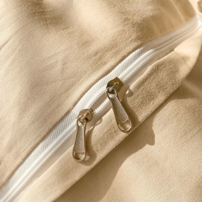 91家纺网 家纺一手货源 找家纺 启程家纺 2024新款全棉华夫格提花四件套 小豆芽-白咖