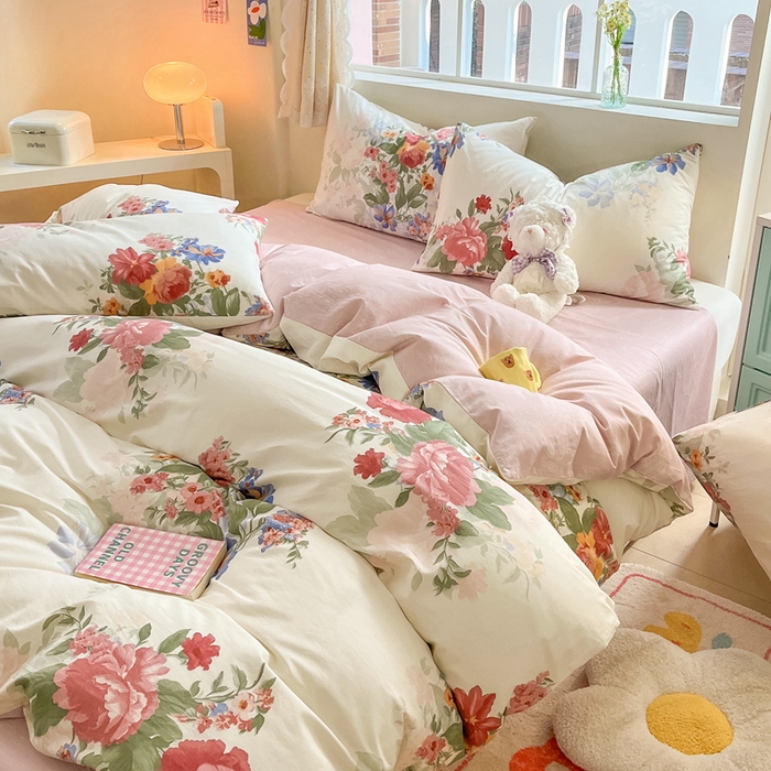 91家纺网 家纺一手货源 找家纺 川悦生活 2024爆款13372全棉卡通小清新四件套三件套 莫加物语