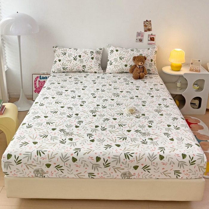 91家纺网 家纺一手货源 找家纺 纽缦家纺 2024水洗双层纱单床笠 香草薄荷