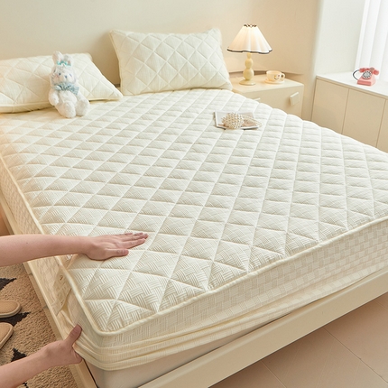 91家纺网 家纺一手货源 找家纺 （总）多谷家纺 2024新款针织提花大豆夹棉床笠