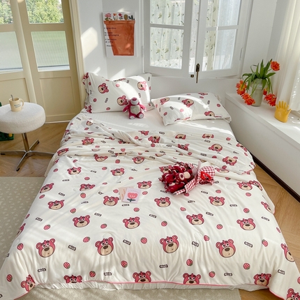 91家纺网 家纺一手货源 找家纺 （总） 暖生活 2025新款牛奶针织棉大豆夏被（长期款）