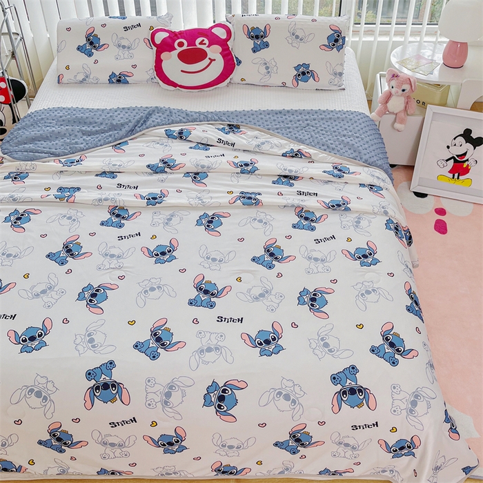 91家纺网 家纺一手货源 找家纺 2024新款A类针织棉凉豆豆夏被夏凉被空调被-迪士尼系列 史迪仔